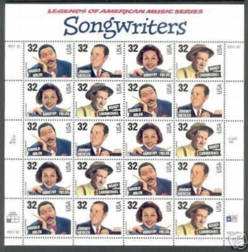 Scott 3100-3103 Sheet of 20 Songwriters (32 cents)